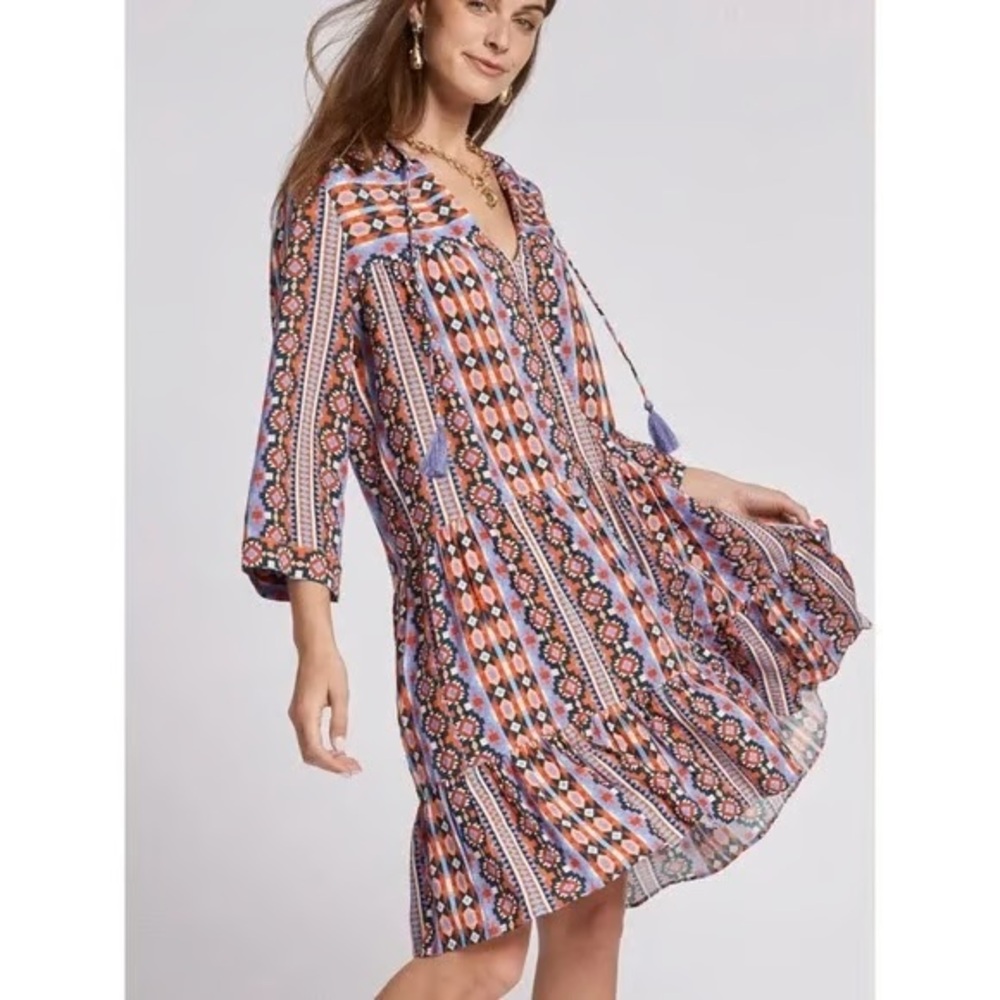 TYLER BOE HOLLY FESTIVAL AZTEC DRESS MULTI SIZE XS